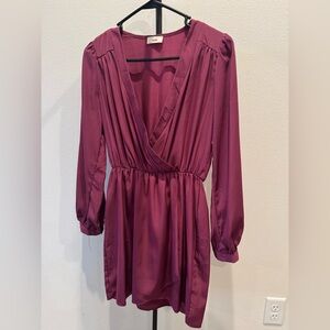 Tobi Deep Purple Long Sleeve Dress